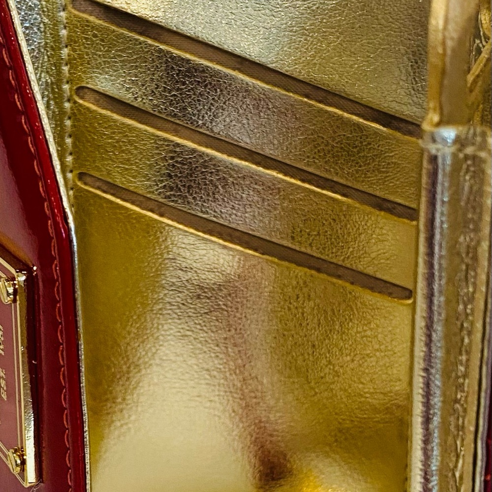 Michael Kors Glossy Red Wristlet with Gold Accents - Picture 6 of 8